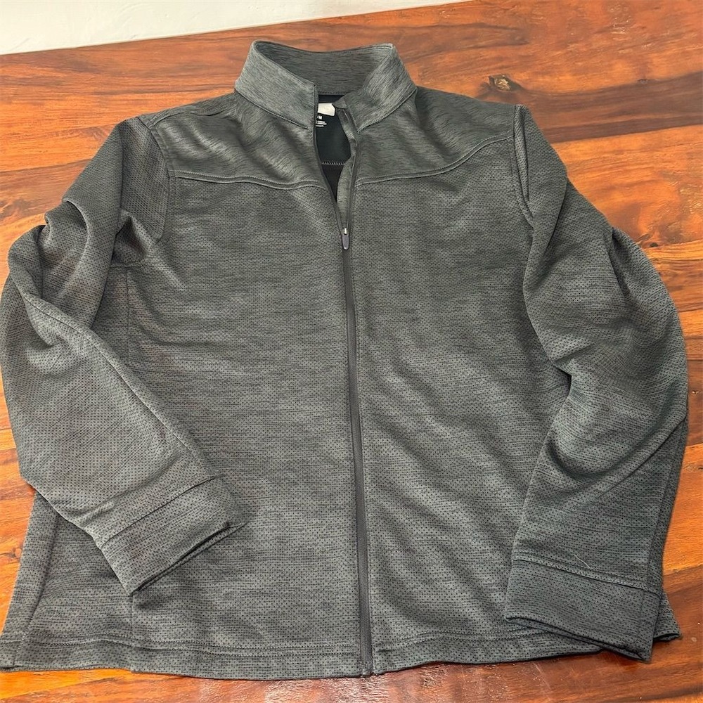 Greg Norman Men's Gray Weatherknit Full-Zip Windbreaker Jacket Size M‎